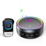 TECKNET Wireless Bluetooth Speaker, Portable Bluetooth Speaker with Stereo Sound for Phone Music Play, Rechargeable Doorbell with RGB Light 400M Coverage 100dB / Mute Mode for Visitor/Hearing People