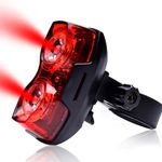 Strauss Dual LED Bicycle Rear Tail Light | Waterproof Cycle Light | Portable High Visibility LED Light for Safety | Cycling Accessory for Night & Day Riding| Size: Universal