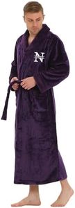 Personalized Plush Robe for Women and Men | His and Her Robes with Custom Name/Monogram | Super Soft Luxurious Spa Bathrobes - Purple - Large