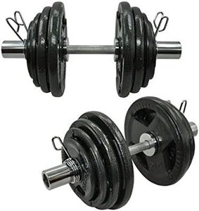 73kg - 50cm Olympic Dumbell Bar Weight Set - Cast Iron Triple Handle Grip Plate - Weight Training Exercise Workout Fitness Gym Strength