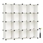 SONGMICS Cube Storage Organizer, 16 Cube Closet Organizers 48.4 x 12.2 x 48.4 Inches, Cream White ULPC442M01