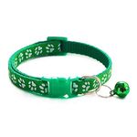 YellowCult Pet Collar - Adjustable [8-11 inch], with Bell, Fast Release Buckle, Neck Collar for Kitten, Cat, Small Dogs & Puppies - [Green]