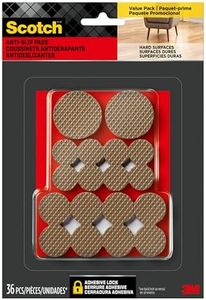 Scotch Gripping Pads, 36 Pcs, Assorted Sizes 3/4", 1" & 1.5" inch Round Pads, Self-Adhesive, Stabilizes Appliances on Floors and Tabletops, Textured Pads Deliver Reliable Traction (SP941-NA)