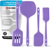 New DI ORO Silicone Turner Spatula Set - Kitchen Spatulas for Nonstick Cookware - Cooking Utensils for Flipping Eggs & Pancake - 600°F Heat-Resistant BPA Free Turners - Dishwasher Safe (4pc, Lavender)