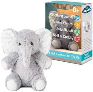 Cloud b Sound Machine with White Noise Soothing Sounds | Cuddly Stuffed Animal | Adjustable Settings and Auto-Shutoff | Ideal for Travel | Elliot Elephant On The Go