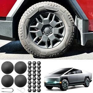 KSGMFED Wheel Hub Center Caps Lug Nut Covers Set Compatible with Tesla Cybertruck 2024 Accessories,28PCS Hub Center ABS Caps Full Coverage Snap Removable Design for Cybertruck Accessories