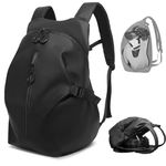 MIHUNTER Motorcycle Backpack, Men's Motorcycle Helmet Backpack, Waterproof, 45L, Black