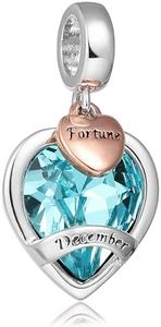 Pandora Style Birthstone Charm Love Heart Charms for Pandora Bracelets Blue Tanzanite December Birthstone Birthday Charms Christmas Jewelry Gifts for Women