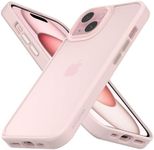 Wohvo Designed for iPhone 15 Case, 4FT Military Grade Drop Protection,Translucent Matte Hard Back with Soft Edge Airbag, Protective Phone Cases for iPhone 15 (Light Pink)