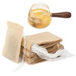 300 Pcs Tea Bags, Disposable Tea Bags for Loose Tea, Empty Tea Filter Bags with Drawstring Unbleached for Loose Tea Coffee (6X8CM)