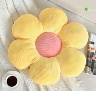 Vdoioe Flower Pillow, Flower Shaped Throw Pillow Cushion Seating six Petal 15.75" Yellow Flower Plush Throw Pillow Floor Pillows Home Decorative Seating Cushions