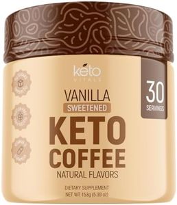 Keto Vitals Instant Keto Coffee Powder - 30 Servings - Low-Calorie Vanilla Sweetened Coffee with Keto-Friendly Creamer