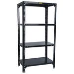 Mil-Nil Prime CRC Sheet 4 Shelf Multipurpose Slotted Angle Rack, 48 x 24 x 15 Inch (48 x 24 x 15, Grey) 16 Gauge Angles