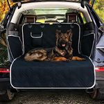 Toozey Complete Car Boot Protector for Dogs, 4 Layers Quilted & Durable Car Boot Liner Protector with Side and Bumper Protector, Tearproof/Waterproof/Slip-proof/Hair-proof Dog Car Boot Cover, Black