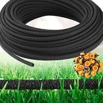 Sasylvia 1/4 Inch Porous Soaker Hose Tubing and 2GPH Drip Irrigation Emitters, Drip Line Irrigation Heavy Duty Soaker Tubing System Kit for Vegetable Garden Beds, Planters, Flower(100ft, 10 Pcs)