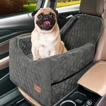 Zxyculture Dog Car Seat for Small Dogs, Dog Booster Car Seats for Dogs Under 30 lbs, Elevated Pet Car Seat with Storage Pockets and Belt, Detachable & Washable Dog Car Bed for Front/Back Seat(Grey)