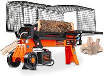 SuperHandy Log Splitter Electric Portable 6 Ton Ram System 9.6A 2200Watt Motor Horizontal Full Beam with Steel Wedge for Fire Wood Splitting Forestry