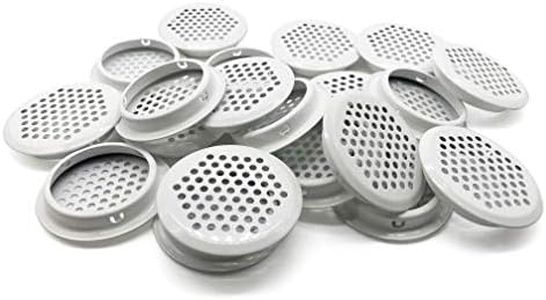 NACX 20Pcs Air Vents 53mm Circular Soffit Vent Stainless Steel Round Vent Mesh Hole Louver for Kitchen Bathroom Cabinet Wardrobe (White)