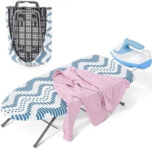 KINGBOARD Tabletop Ironing Board, Small Ironing Boards with Iron Rest, Folding Iron Board, Extra Thick Cover, Portable Tabletop Ironing Board with Non-Slip Feet, 30x12 Blue