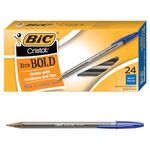 BIC MSBP241-Blu Cristal Xtra Bold Ballpoint Pen, Bold Point (1.6mm), Blue, 24-Count