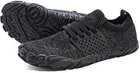 JOOMRA Women's Trail Running Shoes Minimus Wide Camping Workout Female Trainer Size 5.5-6 Barefoot Hiking Runner Walking Tennis Sneakers Black Grey 36