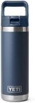 YETI Rambler 18 oz Bottle, Vacuum Insulated, Stainless Steel with Straw Cap, Navy