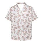 Cumagical Button Down Shirt Women Short Sleeve Collared Summer Beach Mens Hawaiian Shirts, Otters Strawberry, X-Small