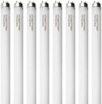 Konideke 8 Pack 24 inch F17T8 17 Watts Light Bulb 2 Foot Straight Fluorescent Tube T8 Tube Light Cool White 1400 Lumen G13 Medium Bi-Pin Cap 8 Count