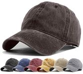 HH HOFNEN Men Women Washed Distressed Twill Baseball Cap Vintage Adjustable Dad Hat Coffee