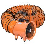 Utility Blower Fan 10 Inch, 550W High Velocity Ventilator with Duct Hose, Low Noise Portable Ventilation Fan, Fume Extractor for Exhausting & Ventilating at Home and Job Site (10IN FAN+25FT HOSE)