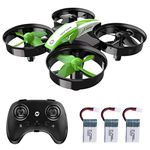 Holy Stone HS210 Kids Mini Drone for Beginners Adults, Indoor Outdoor RC Toy Quadcopter Plane for Boys Girls with Auto Hover, 3D Flip, 3 Batteries & Headless Mode, Great Toddler Gift, Green