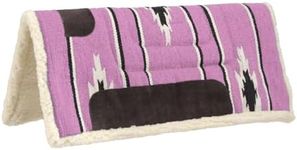 Tough 1 Pony Square Saddle Pad, Pink/Black/Cream, 26 x 26