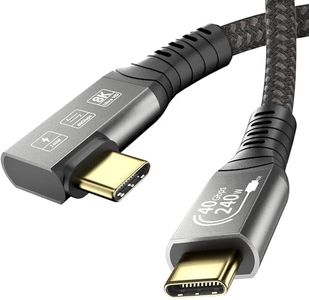 EUDOBEL Cable USB 4 1m,Cable Datos USB C 40Gbps,Cable USB C Carga Rápida PD 3.1 240W,Cable vídeo USB C 8K@60Hz para Thunderbolt 4,iPhone 15Pro,MacBook,Docking Station,Hub, SSD,Monitor (90 Grados)