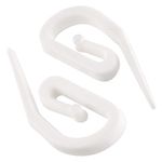 White Plastic Curtain Hooks | Hooks For Pencil Pleat, Window, Door & Shower Curtains | Heavy Duty Hook for Header Tape & Drapery | Pack of 100-2.8 x 1.2cm | The Bead Shop - A UK Brand