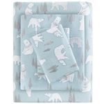 Cozy Flannel Sheet Set Blue Polar Bears Full