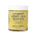 Youth To The People Superberry Hydrate + Glow Dream Mask - Brightening Overnight Face Mask + Hyaluronic Acid Night Moisturizer with Vitamin C & Squalane Oil for Even Skin Tone - Vegan Skincare (2oz)