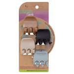 Goody Planet Goody Sustainable Heritage Claw Clips, Medium, Extra Strong, Neutral Colors, Pink, Black, Yellow and Gray, 4 Count