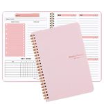 Moseem Weekly Planner Notebook, Undated A5 Planner Notebook Daily Planner To Do List Diary,Weekly Goals Planner with Habit Tracker 52 Weeks Planning for College Work Adhd Planner(Pink)