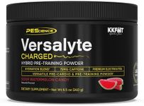 PEScience Versalyte Charged, Electrolyte Powder with Caffeine, Sugar Free, Sour Watermelon Candy, 30 Servings Packets, Hydration Powder Plus Energy for Hybrid Training