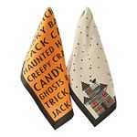 DII Halloween Hand Towels for The Kitchen Decorative Spooky & Fun Cotton Printed Dishtowel Set, 18x28, Monster Bash, 3 Count