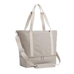 Lo & Sons Catalina Day Tote - Premium Canvas (Everyday Tote Bag For Women | Travel Carry On Bag | Versatile Weekend Bag), Dove Grey, 11.5 x 5.75 inches