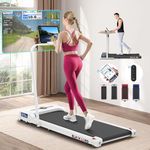 BLACK LORD Walking Pad, Treadmill for Home, Under Desk Treadmill with LED Display & Bluetooth Speaker & Remote Control, Running Machine 1-9KM/H or 1-12KM/H, 120KG Capacity, No Assembly