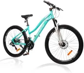 SmiloSprk Low-Step Mountain Bike for Women/Girl, 26" Sizes, 21-Speed Twist Shifting, Disc Brakes, Womens Bike with Suspension Fork, Easy Assembly, Ideal for Adventurers, Green