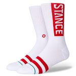 Stance Men's OG Crew Socks White/Red M