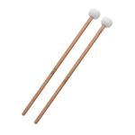 2PCS Drum Mallet White Felt Drum Stick Timpani Percussion Mallets Musical Instrument Accessories for Snare Drum