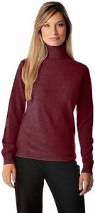 Cashmere Boutique 100% Pure Cashmere Turtleneck Sweater Women - Pullover, Slim Fit, Soft and Warm Long Sleeve Sweater - Burgundy, Small