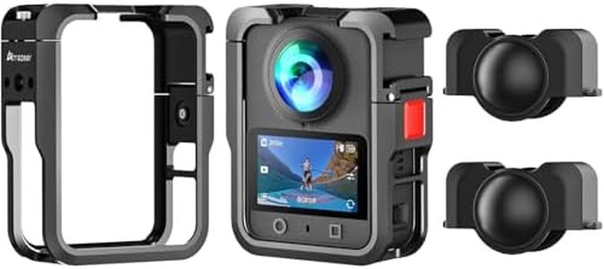 AMAZEAR Metal Case for DJI Osmo 360 Accessories, Aluminum Camera Cage with Multiple Expansion Mount, Osmo360 Safty Lock Protective Frame with Lens Cap