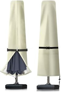 Patio Umbrella Cover - 1 PCS 600D Waterproof Outdoor Umbrella Cover Fits Market Garden Umbrellas - Patio Parasol Umbrella Cover with Zipper, Windproof Outdoor Furniture Covers