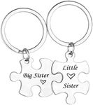 Nfyxcaz Sister Brother Keychain Set Sibling Puzzle Keychain Little Brother Big Sister Keychain Little Sister Big Brother Gifts Christmas Birthday Gifts for Sister Brother (Big Sister & Little Sister)