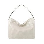 Woven Tote Bag For Women,Vegan Leather Shoulder Bag Large Handbags Satchel Messenger Bag, Beige, Large